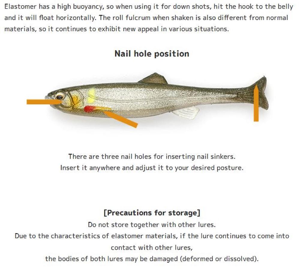 Imakatsu Soft Lure Huddle Fat Fry Elastomer 2.8 Inch 4/pack S-501 (6579)
