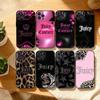 Розовый чехол J-Juicys C-Coutures для iPhone 17 16 15 14 13 12 11 Pro Max Plus, 5G Мягкий черный чехол