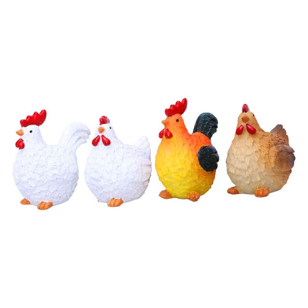 Cartoon Easter Chicken Figurines Cute Chicken Desktop Decoration  Outdoor Garden Lawn
