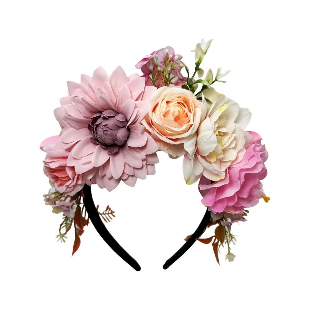 Soft Fabric Floral Headband Prom Photography Flower Crown Fabric Flower Headpiece Women