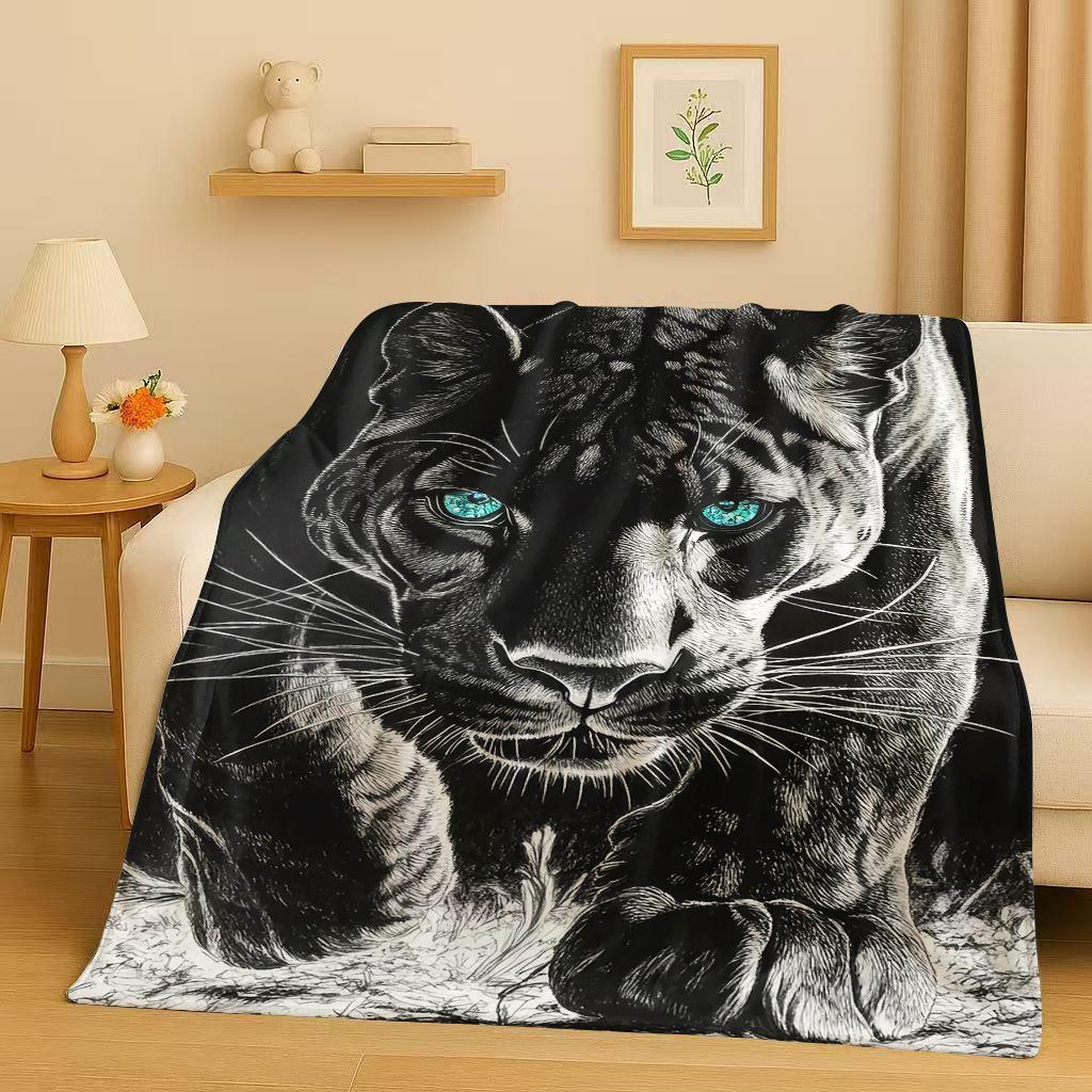 3D Cheetah Leopard Beast Flannel Blanket,Ultra Soft Warm Plush Throw for Home Bedroom Bed Sofa Cover Office Travel Camping Gift