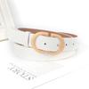 Womens Casual Leather Belt With Alloy Pin Closure And Hollowout Design For Spring