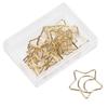 10Pcs Plastic Coated Electroplating Star Moon Paper Clips Funny Bookmark Marking Clips Gold