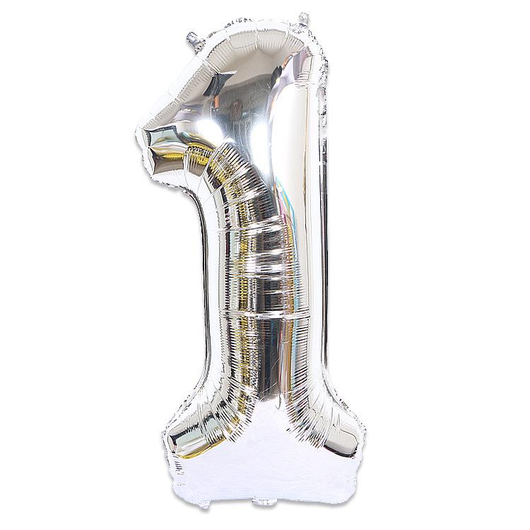 Hot Selling 40 Inch Aluminum Film Balloons Gold Silver Number Balloon for Wedding Party Birthday Decoration