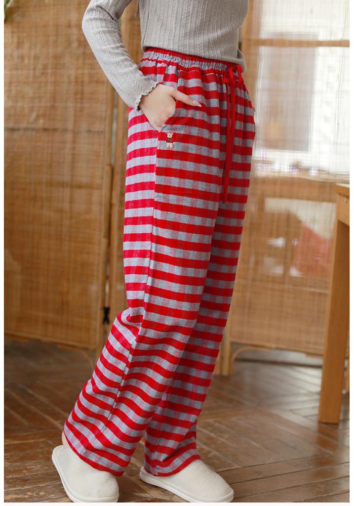 Red Grid Women's Home Sleeper Pants