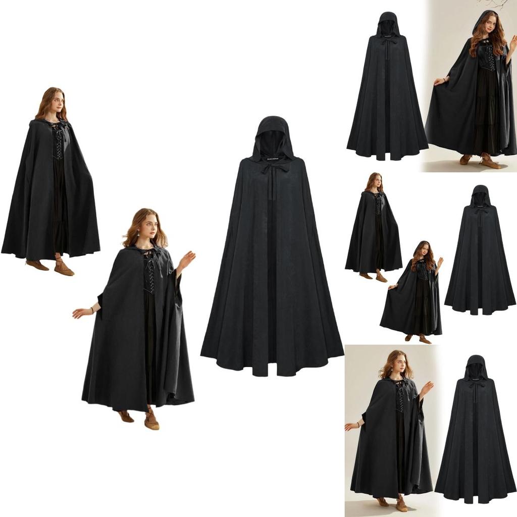 Long Medieval Hooded Cape For Adults In Gothic Style Perfect For Halloween Costumes