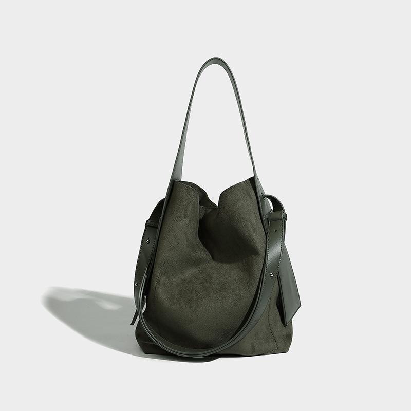 Hanging Ear Tote Bag Suede Handle Large Capacity Bag Lazy Commuter Single Shoulder Crossbody Bag for Women