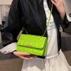 Temperament Simple Solid Color Shoulder Messenger Bag Chain Bag Spring and Summer New Small Square Bag Niche High Sense
