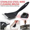 Stainless Steel Wire Cleaning Brush Multifunctional Outdoor Home Barbecue Stove Cleaning Brush 2-in-1 Grill Rack Cleaning Tools