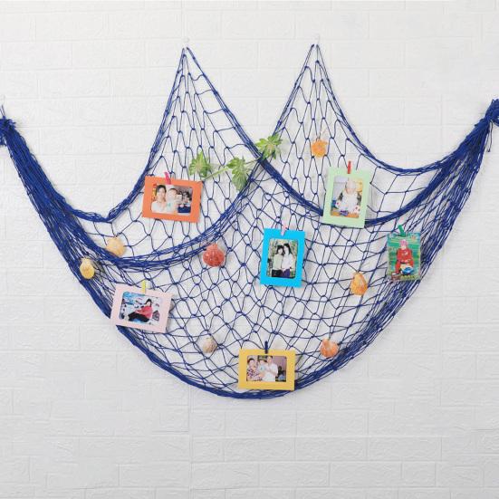 Fishing Net Decoration Wall Art Cotton Fish Net Picture Wall Hanging Fishing Net for Hawaiian Themed Party Under The Sea Party Decoration