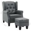 VidaXL Fauteuil avec repose-pied Gris clair Tissu