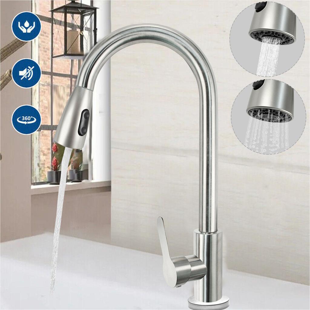 Смеситель для кухни на 360°, выдвижной смеситель для душа из нержавеющей стали, одноручной смеситель для ванной комнаты