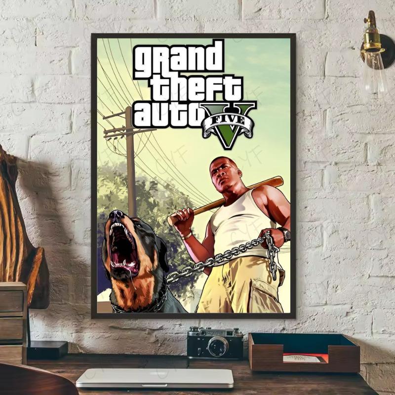 Современная видеоигра G-Grand Theft Auto GTA5 Плакат HD искусство липкая стена водонепроницаемый дом гостиная спальня бар эстетическое украшение