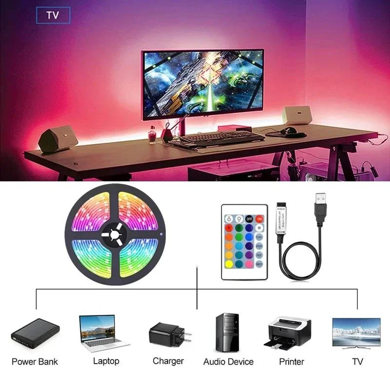 RGB LED Strip Lights USB Smart Led Light Music Sync APP Remote Control Flexible LED Lamp Tape for Room TV Backlight Decoration