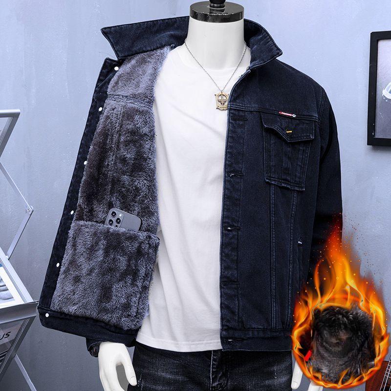 Плюс бархатная толстая джинсовая куртка мужская осенне-зимняя теплая куртка большого размера 6XL хлопковая одежда трендовая утепленная куртка с защитой от холода