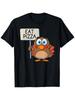 Funny Thanksgiving Turkey Eat Pizza T-Shirt - Heavyweight 180g Crew Neck Short Sleeve Tee with Carto