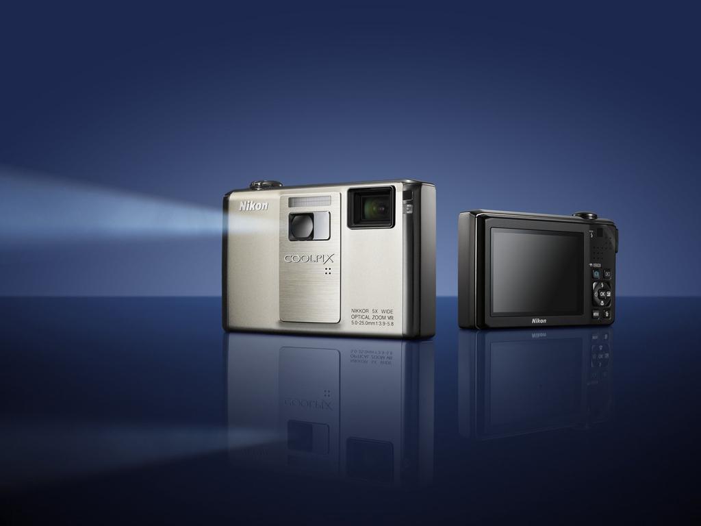 Nikon COOLPIX S1000pj Digital Camera Silver Built-in Projector