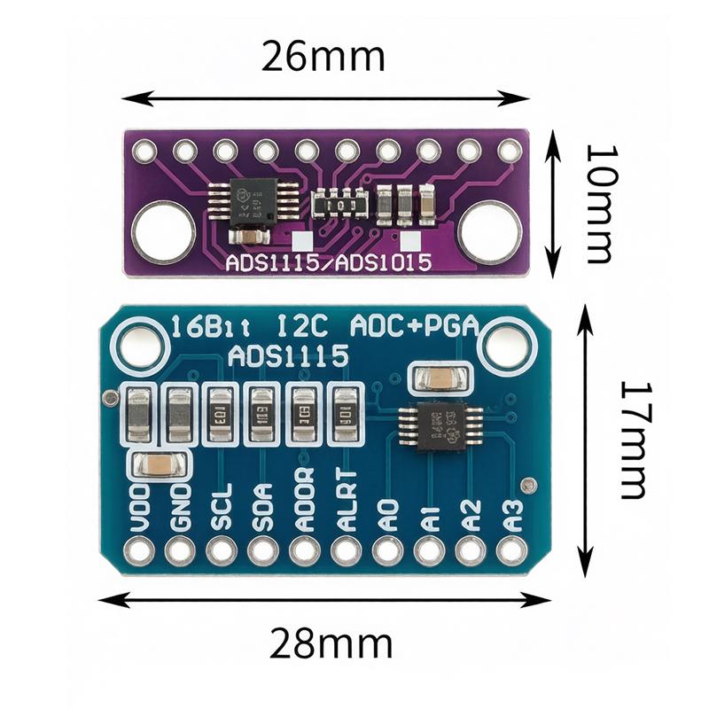 ADS1111 ADS1111 Модуль АЦП 16-бит 11-бит 1-канальный I2C Аналого-цифровой преобразователь PGA с регулируемым усилением Плата датчика для Arduino