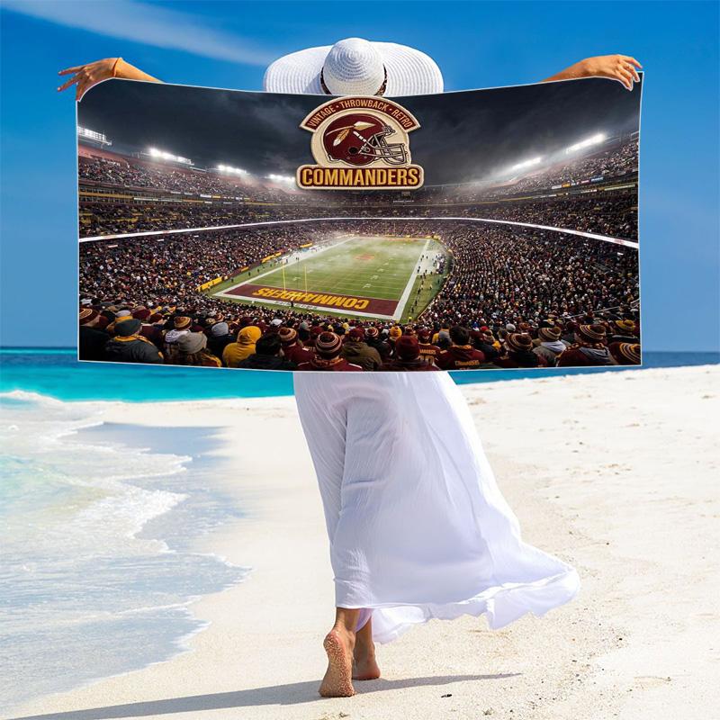Washington Redskins Logo Print Beach Towel, Large Soft Quick Dry Towel for Beach Camping Swimming