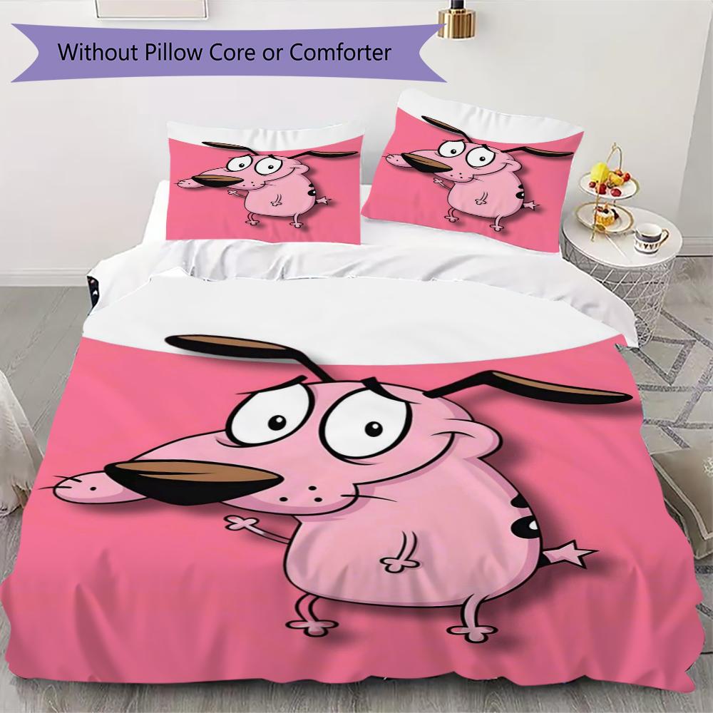 Courage Dog Pattern Bedding uilt Set uilt Cover Pillowcase Home Decoration Birthday Gift (1 * duvet cover + 2 * pillowcase without core)20