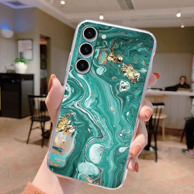 Для Samsung Galaxy S24 Чехол S24 Plus S 24 Ultra Чехол для телефона Мраморный Прозрачный Coque Мягкий ТПУ Fundas Для Samsung S25 FE S25+ Чехол