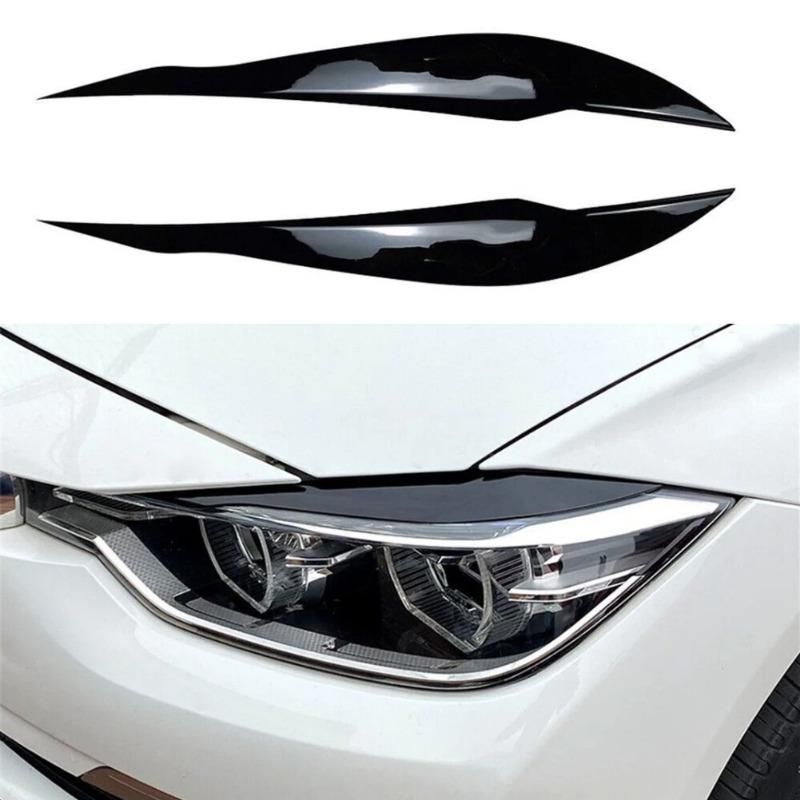 2 шт. автомобильные фары лампы брови крышка отделка наклейки для BMW 3 серии F30 F35 2013-2019Gloss Black автомобильные веки крышки ABS Carbon