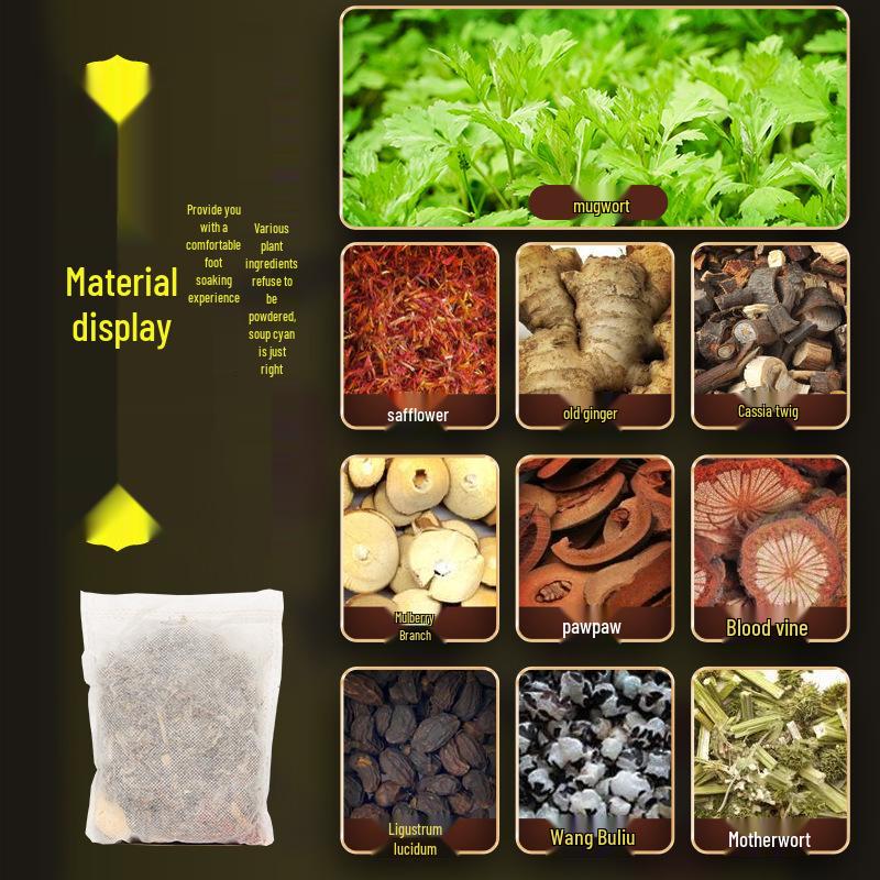 Полынь Имбирь Сафлор Травяная Порошковая Ванночка для Ног