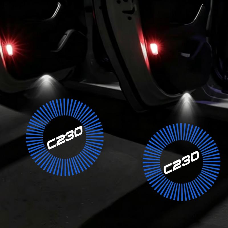2PCS LED Car Emblem Door Welcome Light for Mercedes Benz C Class C230 2008 Courtesy Ghost Shadow Projector Lamps Accessories