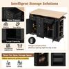 Extendable Kitchen Island with Adjustable Shelves and Multifunctional Drawers, Freestanding, Power Strips, Ideal for Kitchen and Dining Room (Black)