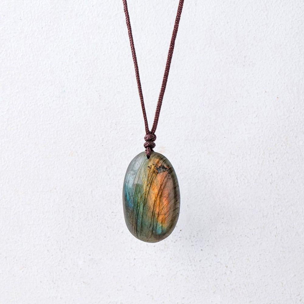 Необработанный камень полировка кристалл лабрадорит кулон изысканный натуральный тренировочный камень подарок на день рождения