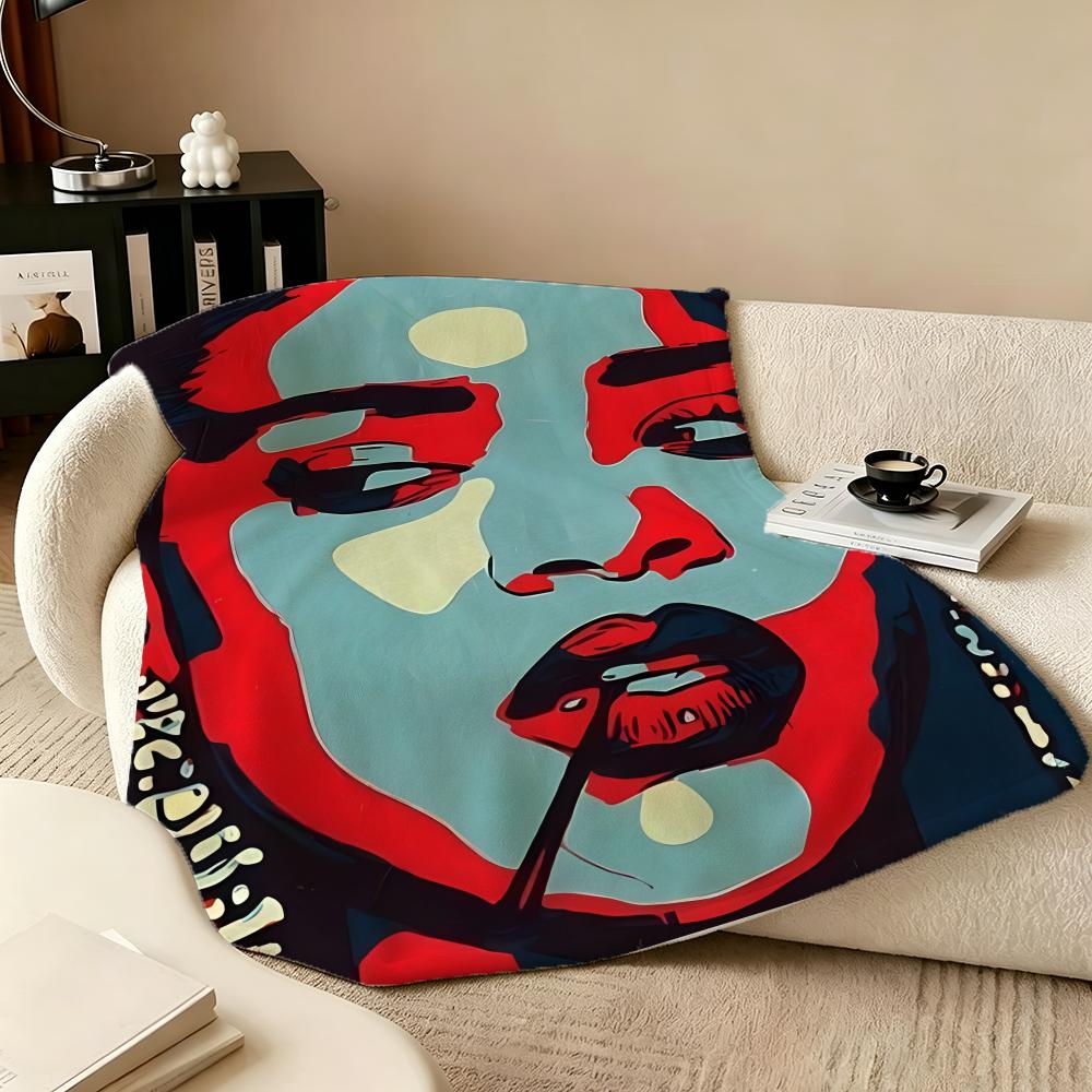 Music R-Rihanna Throw Flannel Blanket Perfect for Sofa Office Bed Travel Sleep Read Relax Camping four season use