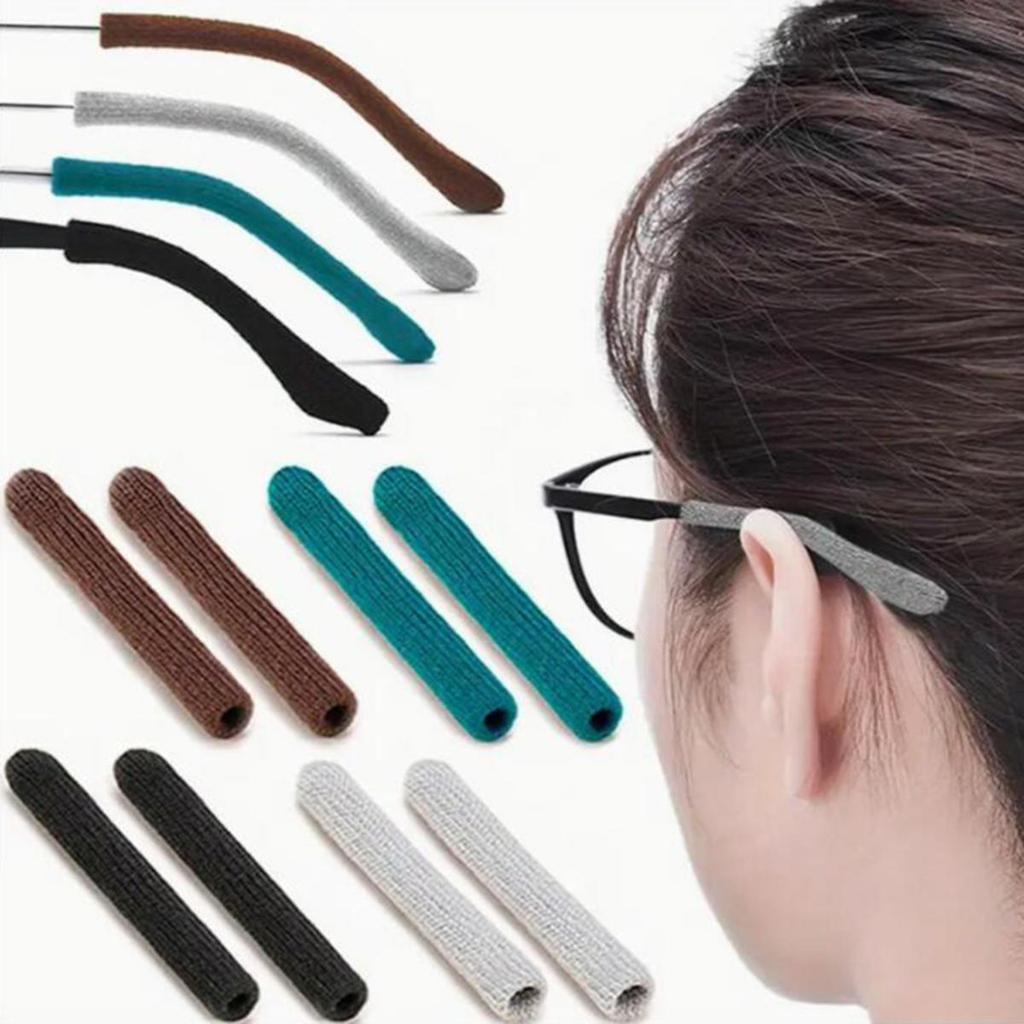 Anti-Slip Eyeglass End Temple Tips Soft Cotton Fabric Frame Leg Glasses Retainer Cushion Ear Sock Sleeve Comfort Eyewear