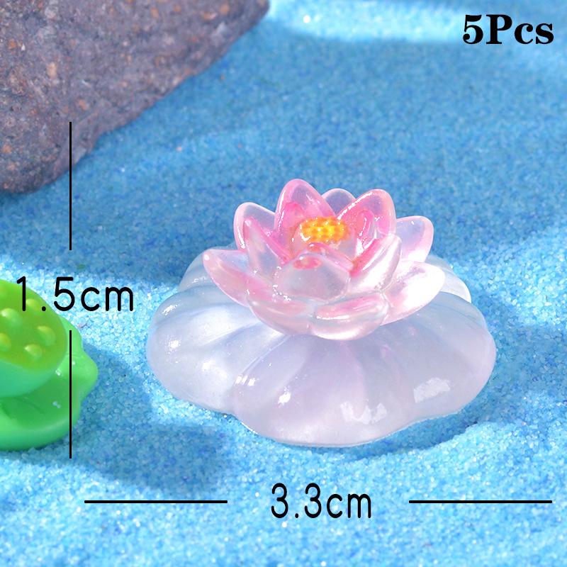 5 шт. мультяшные креативные фигурки цветов лотоса, светящиеся фигурки, украшения, сделай сам, ландшафт, украшения для дома, аксессуары, подарки
