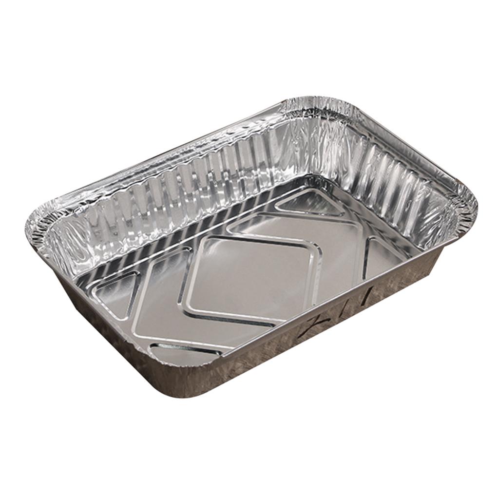 Pack of 10 Aluminum Foil Pans Take-out Containers Large Capacity Food Container Baking Plate Home Tools Single-use Pan