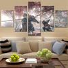 5 Panels Canvas Wall Art Japanese Samurai Duel Anime Poster Painting Living Room Picture Print Bedroom Mural Home Decoration