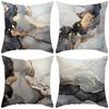 New Black and Gold Marble Peach Leather Velvet Pillowcase Modern Abstract Decorative Pillowcase Home Cushion Cover