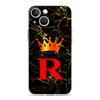 Чехол для iPhone 16 Чехлы iPhone 15 12 13 14 16 Pro Max X XR XS Max 15 Plus iPhone11 Крышка Роскошный Мраморный Буква A B Корона