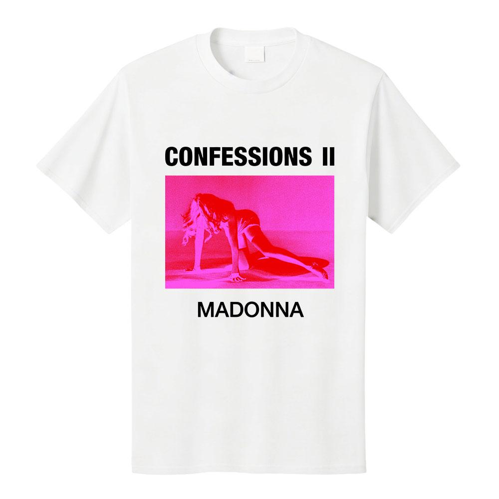 Графический Мерч Мадоннаa CONFESSIONS II Футболка с коротким рукавом Свободная хлопковая футболка Модный дизайн певца Печатные футболки Женские Мужские