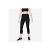 Women's Black High Waist 7/8 Sports Tights 100 - Fitness Cardio