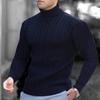 Men Autumn Winter Turtleneck Sweater Top Solid Color Long Sleeve High Neck Basic Sweater Top Winter Clothing