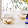 Gold Candle Holder Rhombus Shape Incense Burner Durable Tealight Holder  Candlelight Dinner Props