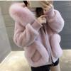 Fashionable and Warm Women's Short Hooded Lamb Korean Style Coat