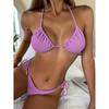 Микробикини, сексуальный женский купальник, женские однотонные бандажные стринги, бразильский купальный комплект бикини, пляжная одежда