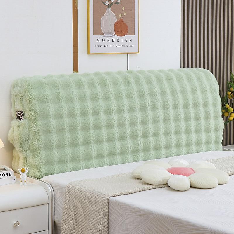 1pcLuxurious Bubble Imitation Rabbit Hair Pocket Style Bedhead Cover Plush Velvet Thickening Soft Comfortable Simple Modern Decoration Headboard Cover