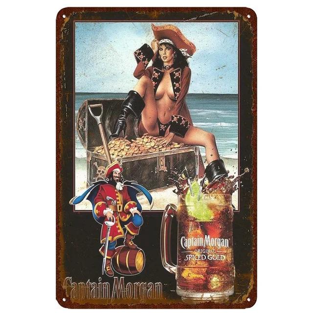 Винтажная металлическая жестяная табличка Captain Morgan Ретро настенный декор для бара, мужской пещеры, гаража Железный постер, табличка xсм