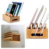 Home Office Table Bamboo Mobile Phone Storage Rack Stand Charging Rack Storage Organizer