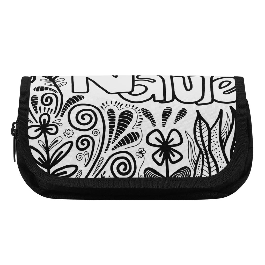 Pen Case Wear Resistant Polyester Smooth Zipper Double Layer with Two Storage Layers for Pens Stationery Accessories for Students