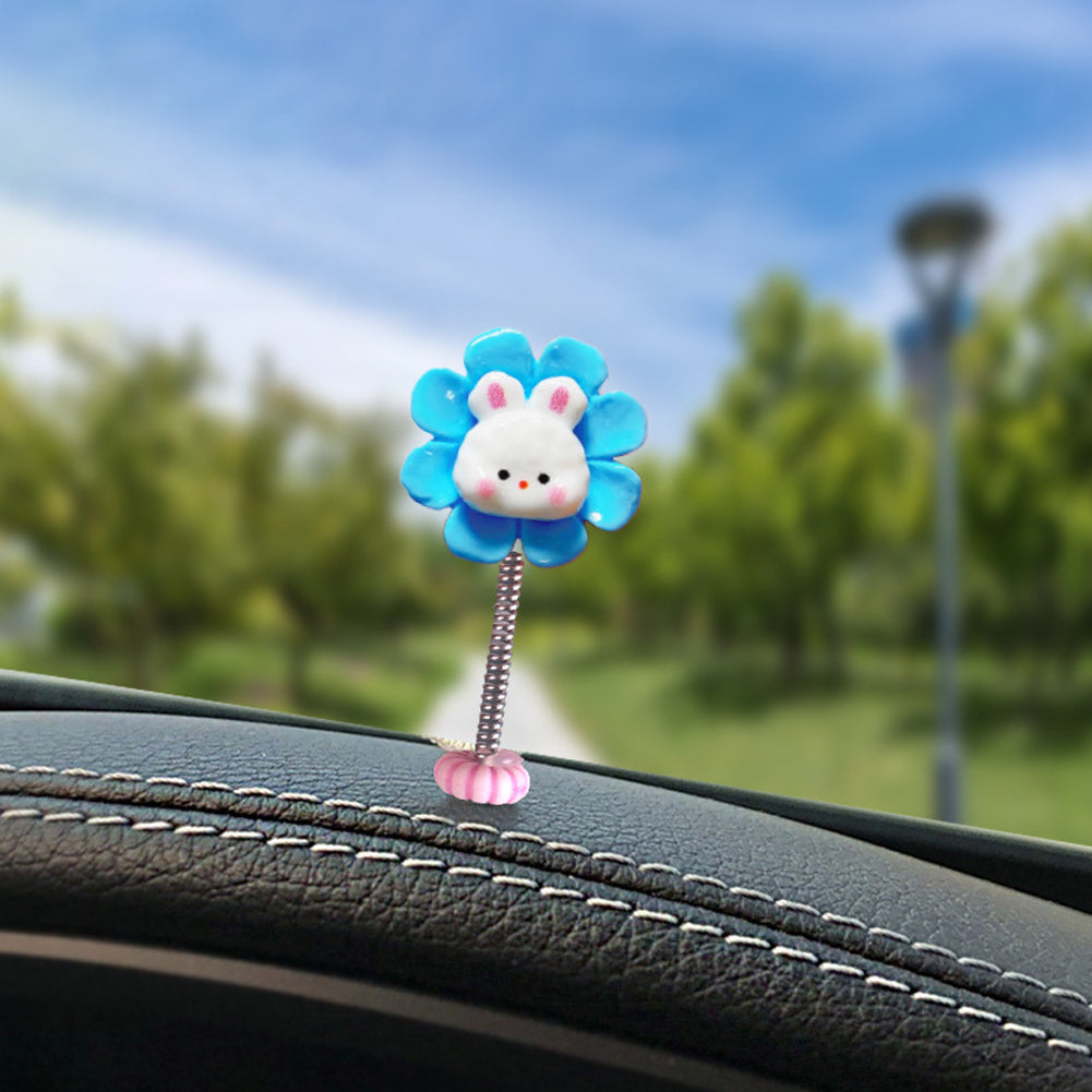 Автомобиль Мультяшный Качающаяся Голова Цветочный Орнамент Украшения Качающаяся Голова Декор Двусторонняя Лента Аксессуары Для Интерьера Украшения