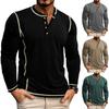 Men'S Button Up Long Sleeved Fashionable Casual Sports Top