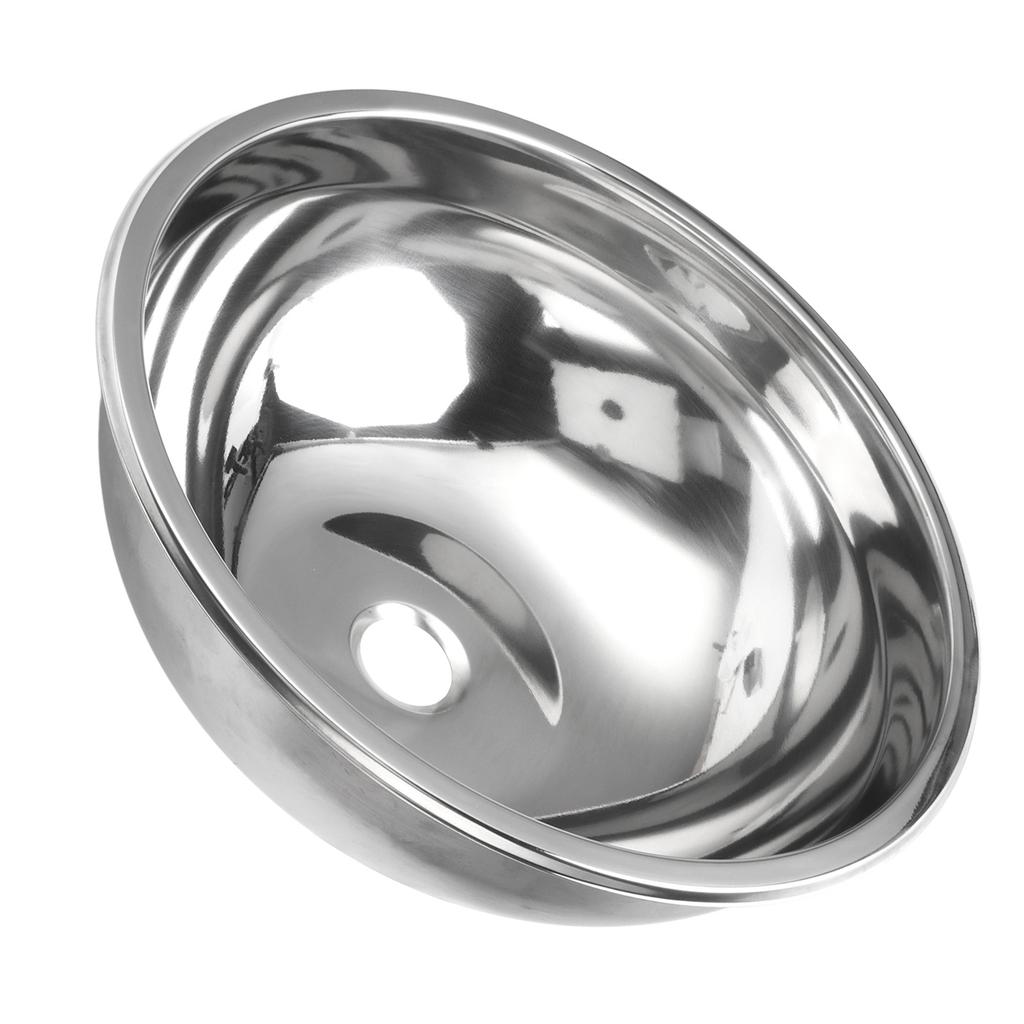 Круглая мойка диаметром 360 мм из нержавеющей стали с матовой поверхностью, мойка для автодома со звукоизоляционной накладкой для